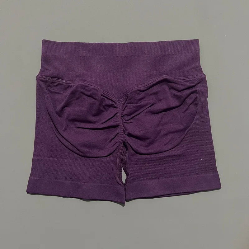 Women Yoga Shorts Seamless Low Waist Scrunch Bum Gym Leggings Workout Stretch
