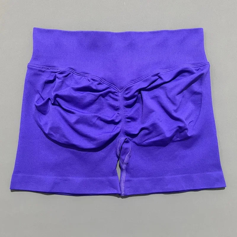 Women Yoga Shorts Seamless Low Waist Scrunch Bum Gym Leggings Workout Stretch