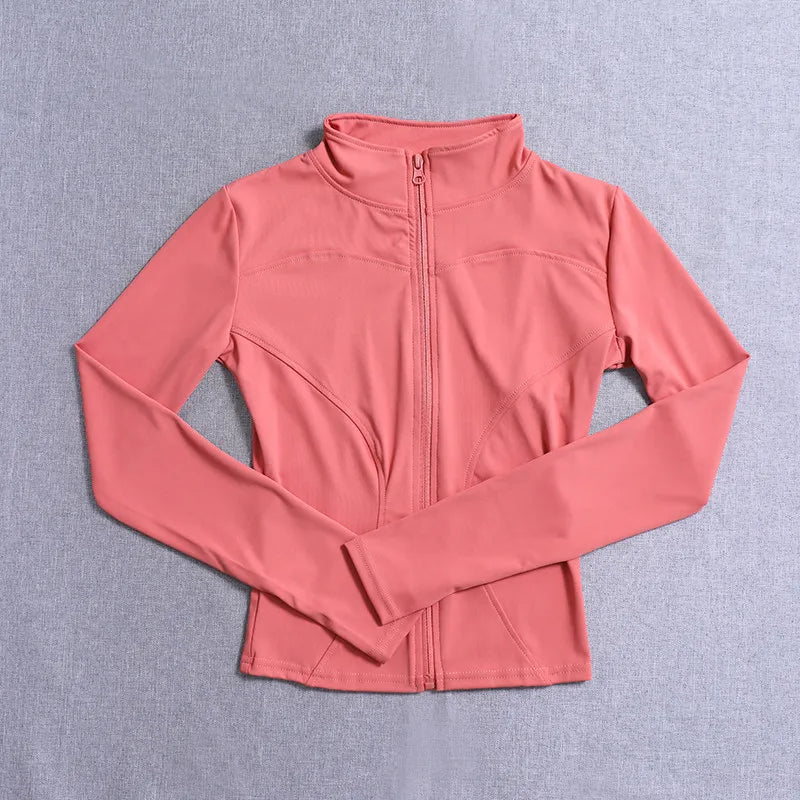Women Sport Jacket Long Sleeve Shirt Workout Coat Gym