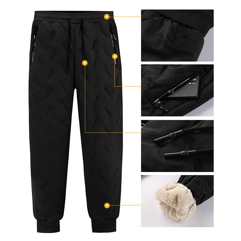 Thicken Warm Winter Pants for Men Sweatpants Casual