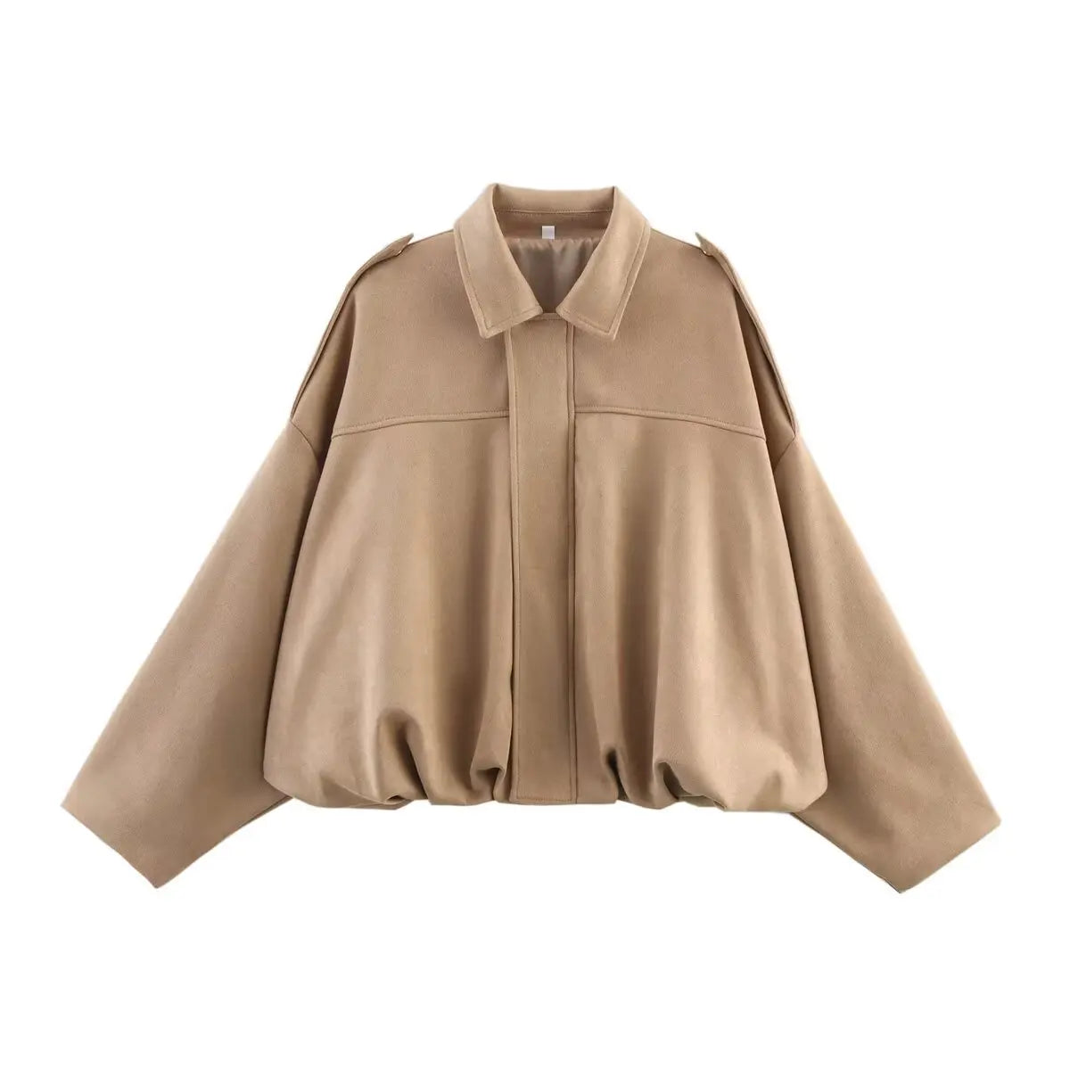 Women Suede Bomber Jacket Spring New Fashion Long Sleeve Zipper
