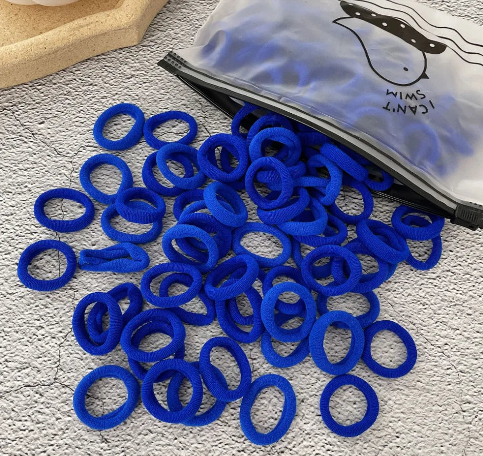 50/100Pcs Colorful Nylon Hair Bands for Children Scrunchie Hair Ties Rubber