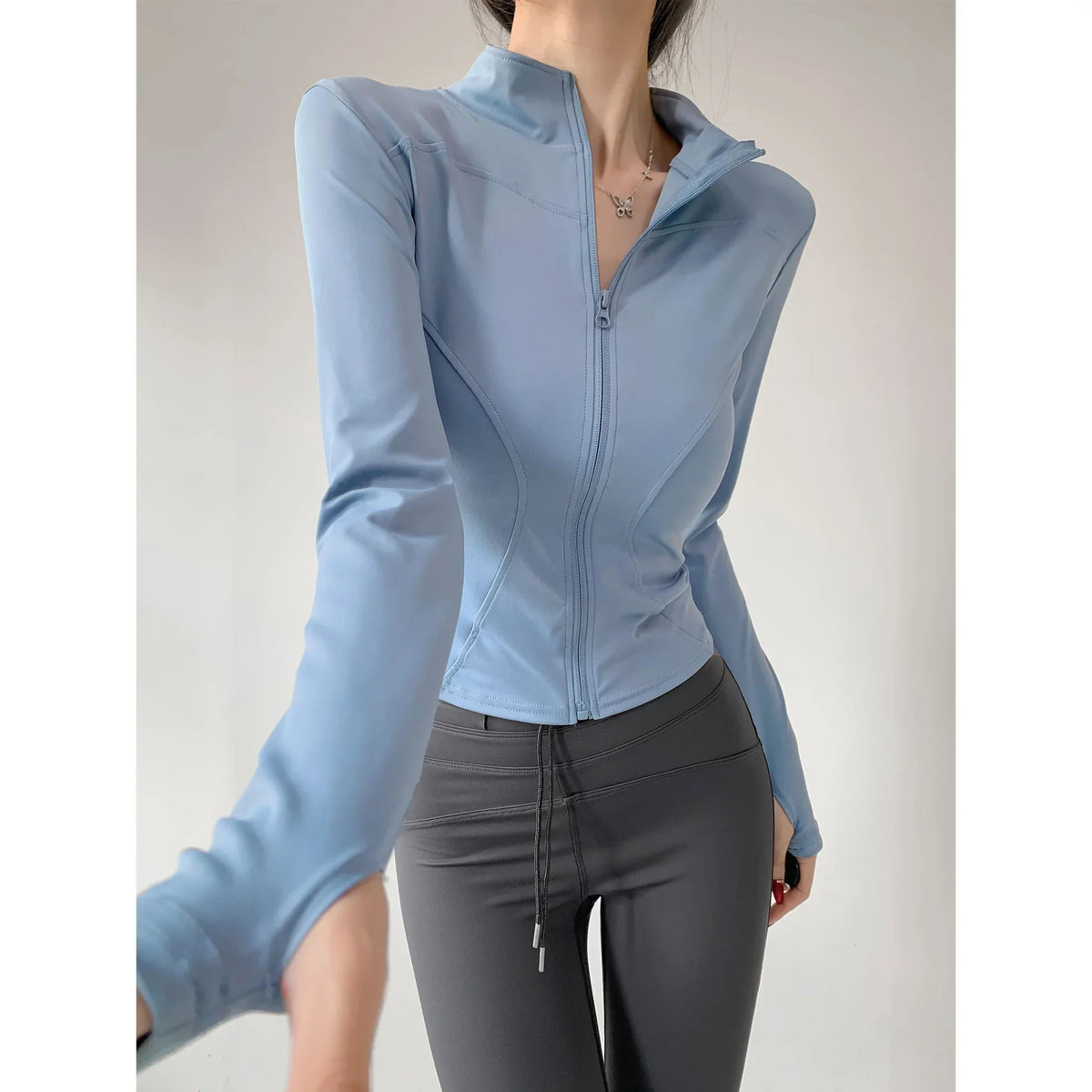 Sun Quick Drying Sports Coat Women's Tight Top Yoga Jacket Long