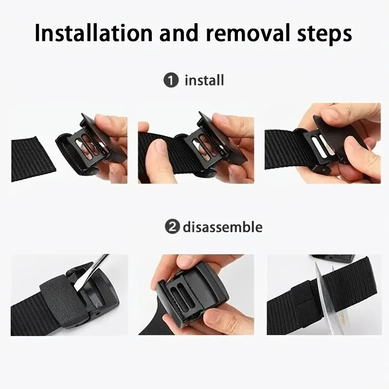 Men's Belt Outdoor Casual Canvas Belt Metal Free Training Nylon Tactical Belt