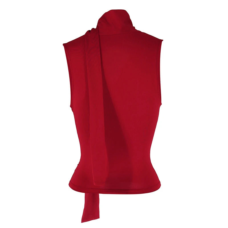 Women's Sexy Sleeveless V-Neck Solid Tank Top Fashion Bandage