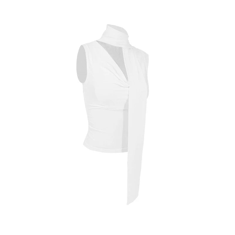 Women's Sexy Sleeveless V-Neck Solid Tank Top Fashion Bandage