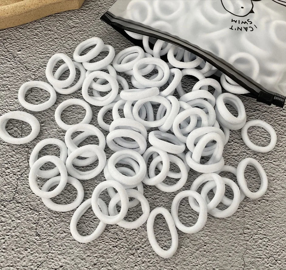 50/100Pcs Colorful Nylon Hair Bands for Children Scrunchie Hair Ties Rubber
