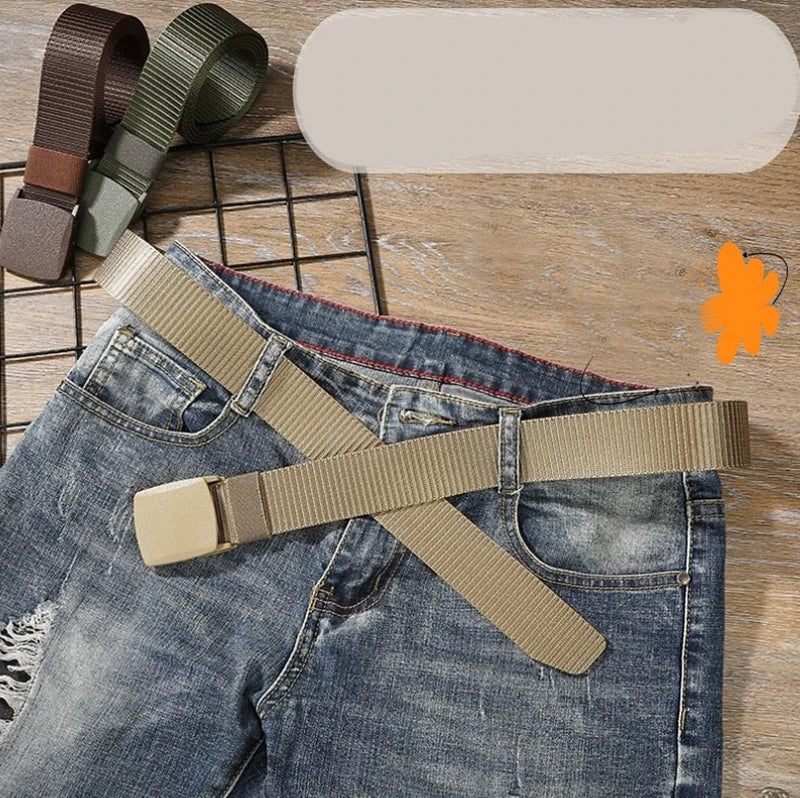 Tactical Waist Belt Unisex Lightweight Weave Fabric with Plastic Buckle for Airport Security