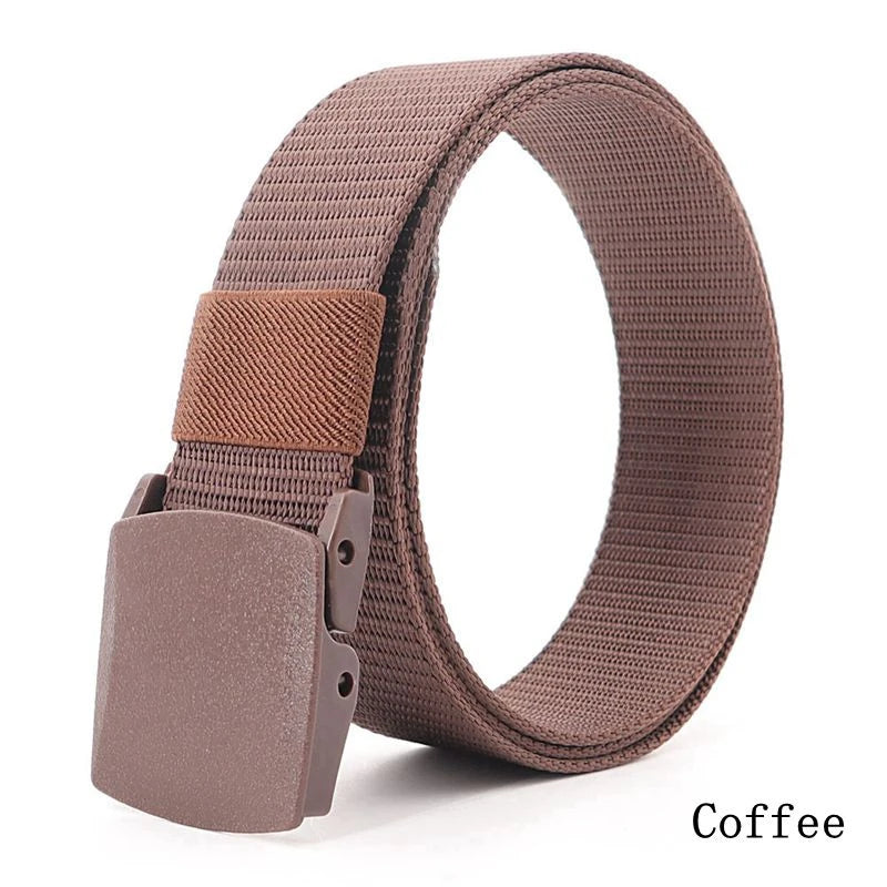 Tactical Waist Belt Unisex Lightweight Weave Fabric with Plastic Buckle for Airport Security