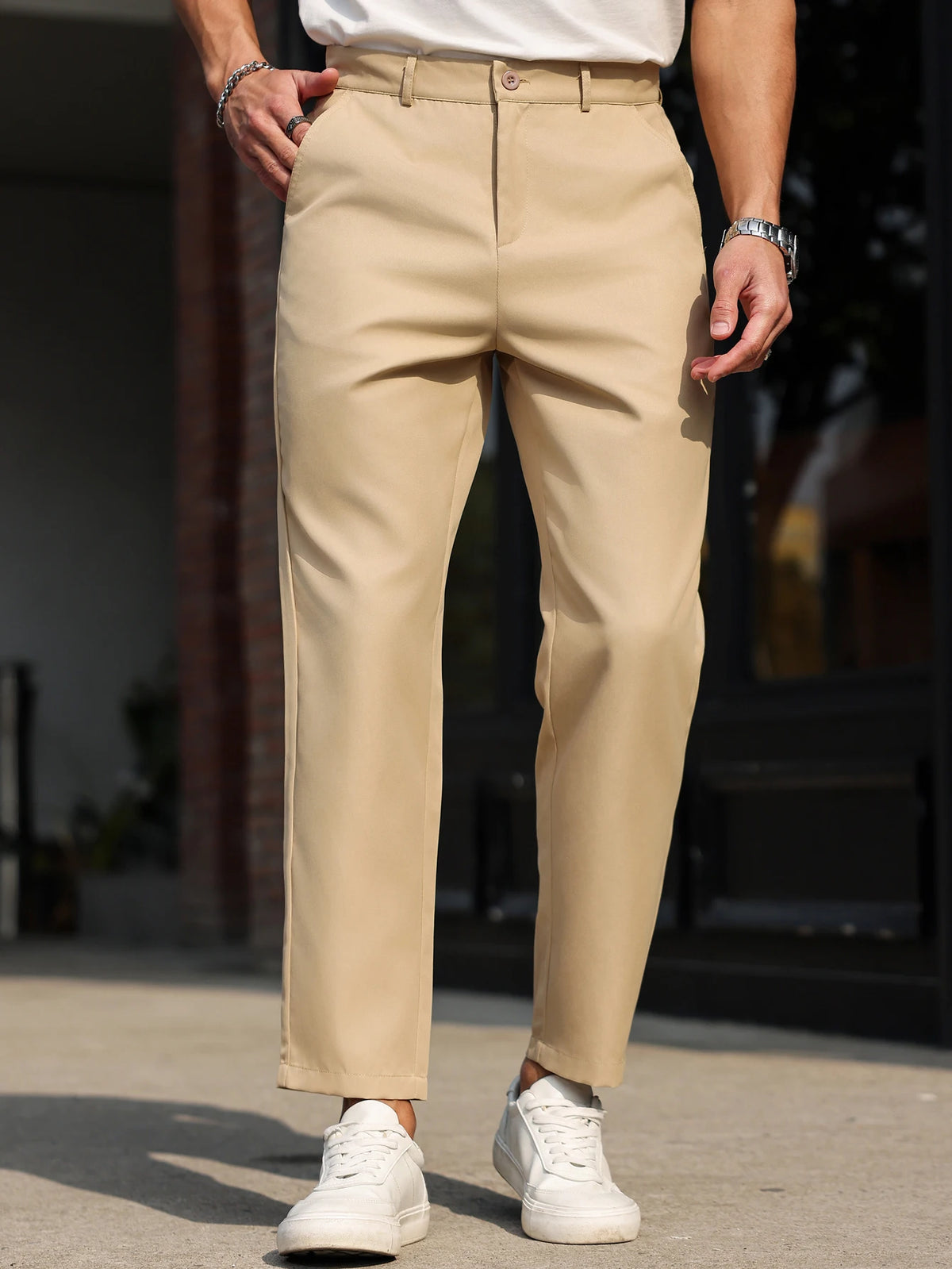 Men's Slim Fit Straight Leg Multicolor Solid Color