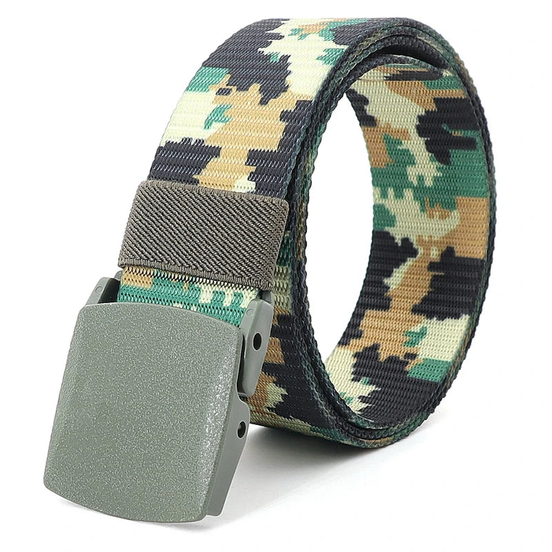 Tactical Waist Belt Unisex Lightweight Weave Fabric with Plastic Buckle for Airport Security