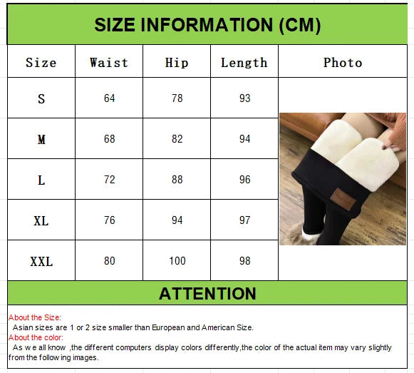 Winter Thicken Warm Leggings Women Lamb Cashmere Joggers High Waist