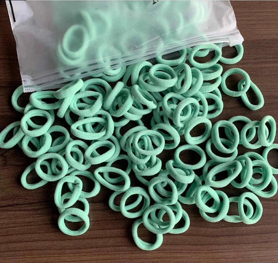 50/100Pcs Colorful Nylon Hair Bands for Children Scrunchie Hair Ties Rubber