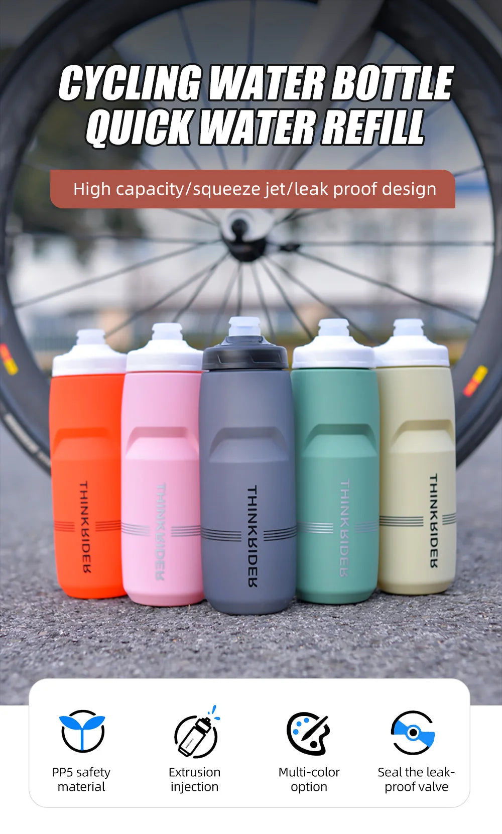 ThinkRider Bycicle Bottle MTB Road Bike Water