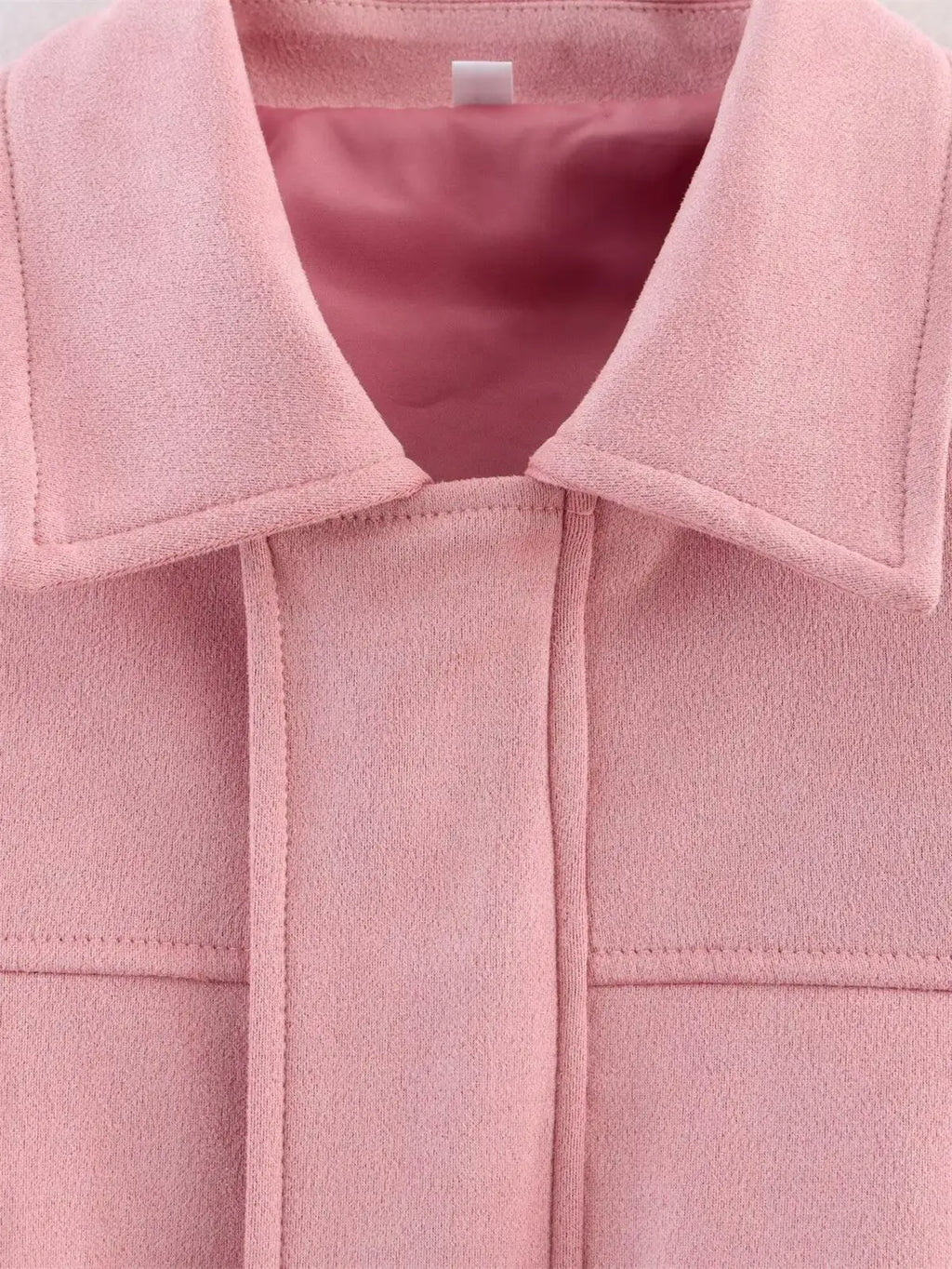 Women Suede Bomber Jacket Spring New Fashion Long Sleeve Zipper