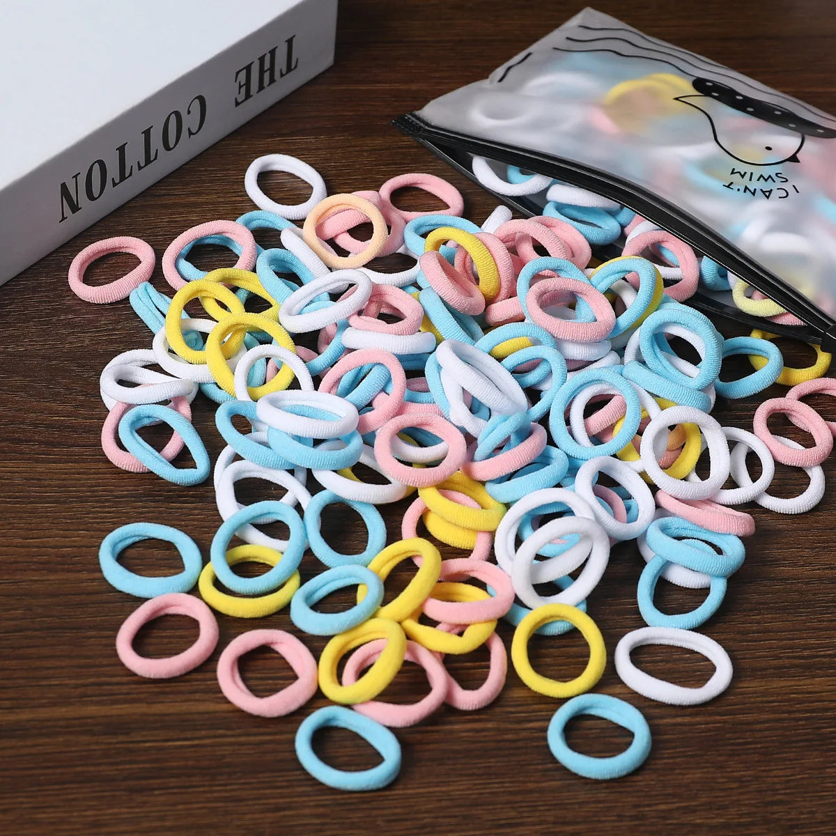 50/100Pcs Colorful Nylon Hair Bands for Children Scrunchie Hair Ties Rubber