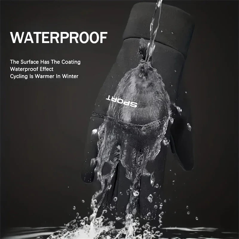 Winter Warm Gloves Touch Screen Windproof Cold-proof Cycling Gloves