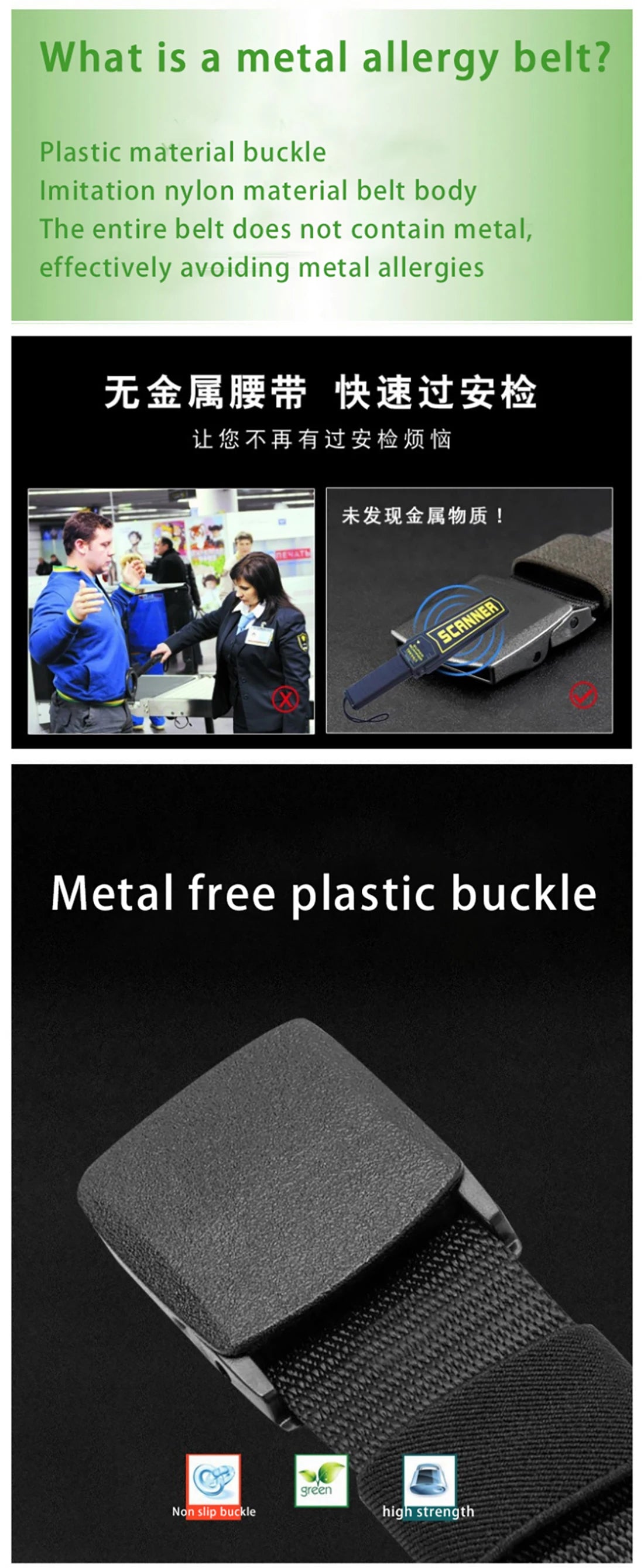 Men's Belt Outdoor Casual Canvas Belt Metal Free Training Nylon Tactical Belt