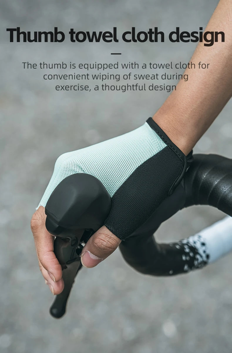 Bike Gloves Half Finger Summer Breathable Anti-slip SBR pAD Shockproof MTB Road