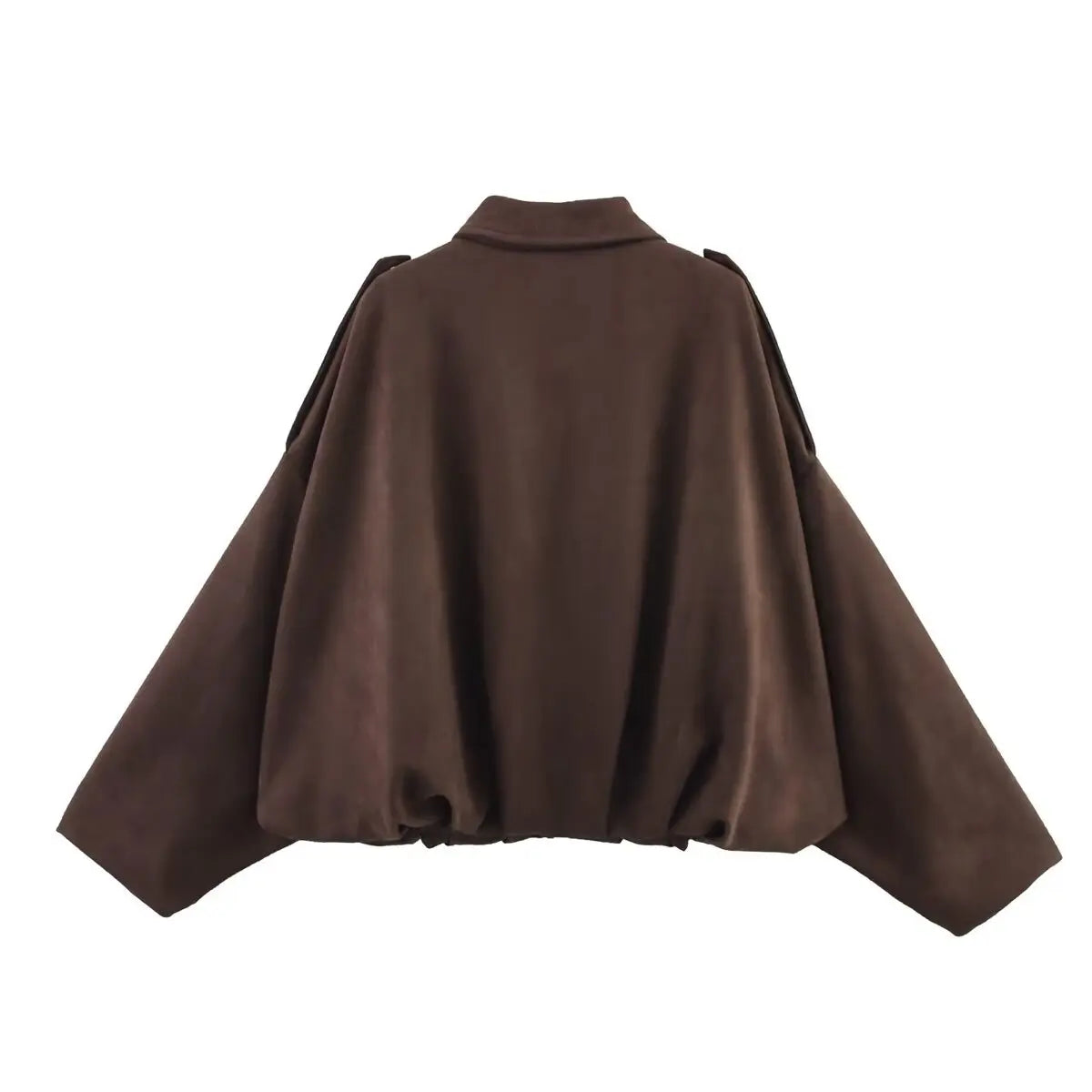Women Suede Bomber Jacket Spring New Fashion Long Sleeve Zipper