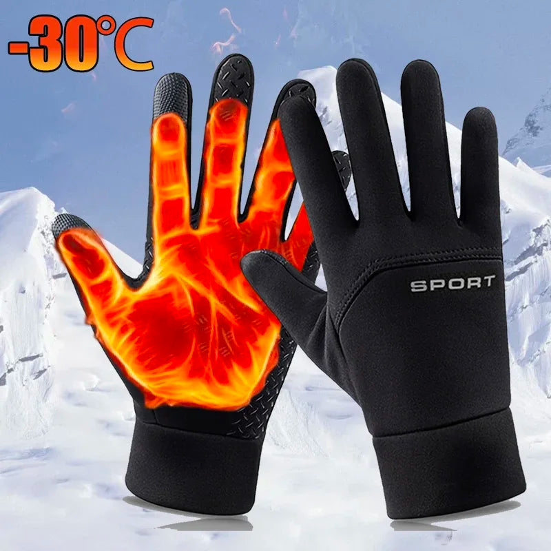 Winter Warm Gloves Touch Screen Windproof Cold-proof Cycling Gloves