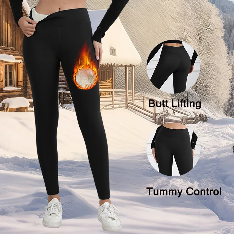 Winter Warm Fleece Women Leggings Velvet Thicken High Waist Tights