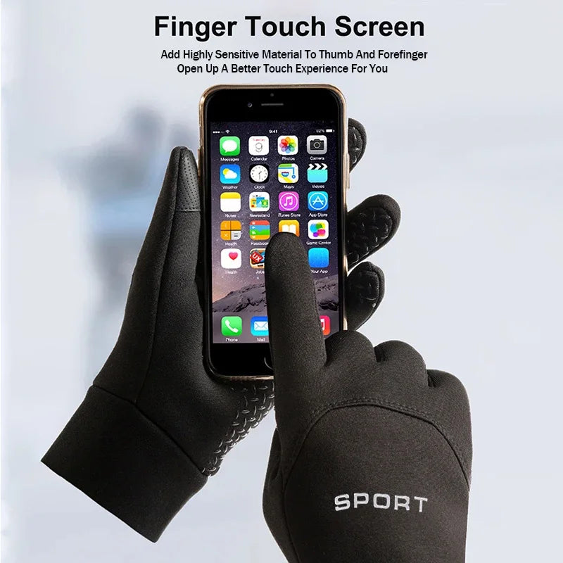 Winter Warm Gloves Touch Screen Windproof Cold-proof Cycling Gloves