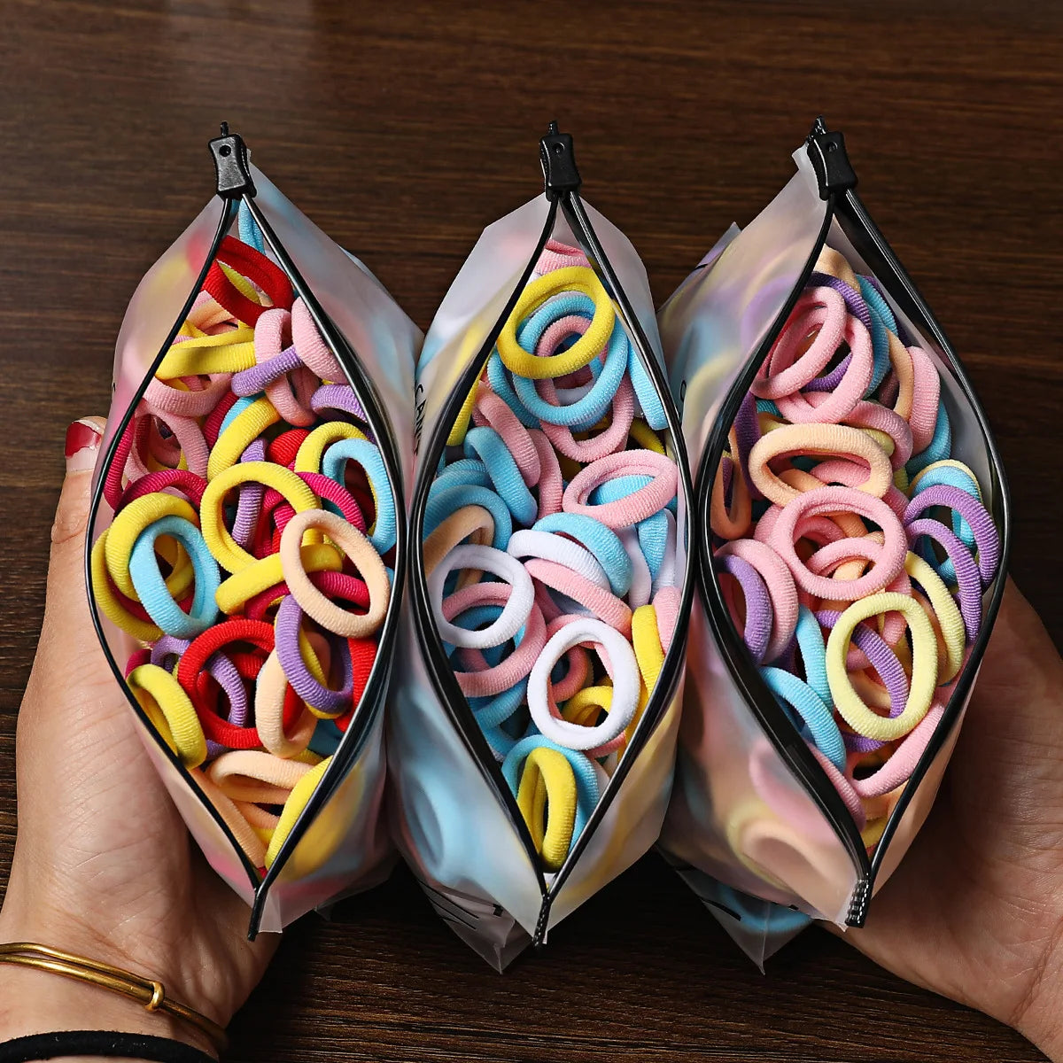 50/100Pcs Colorful Nylon Hair Bands for Children Scrunchie Hair Ties Rubber
