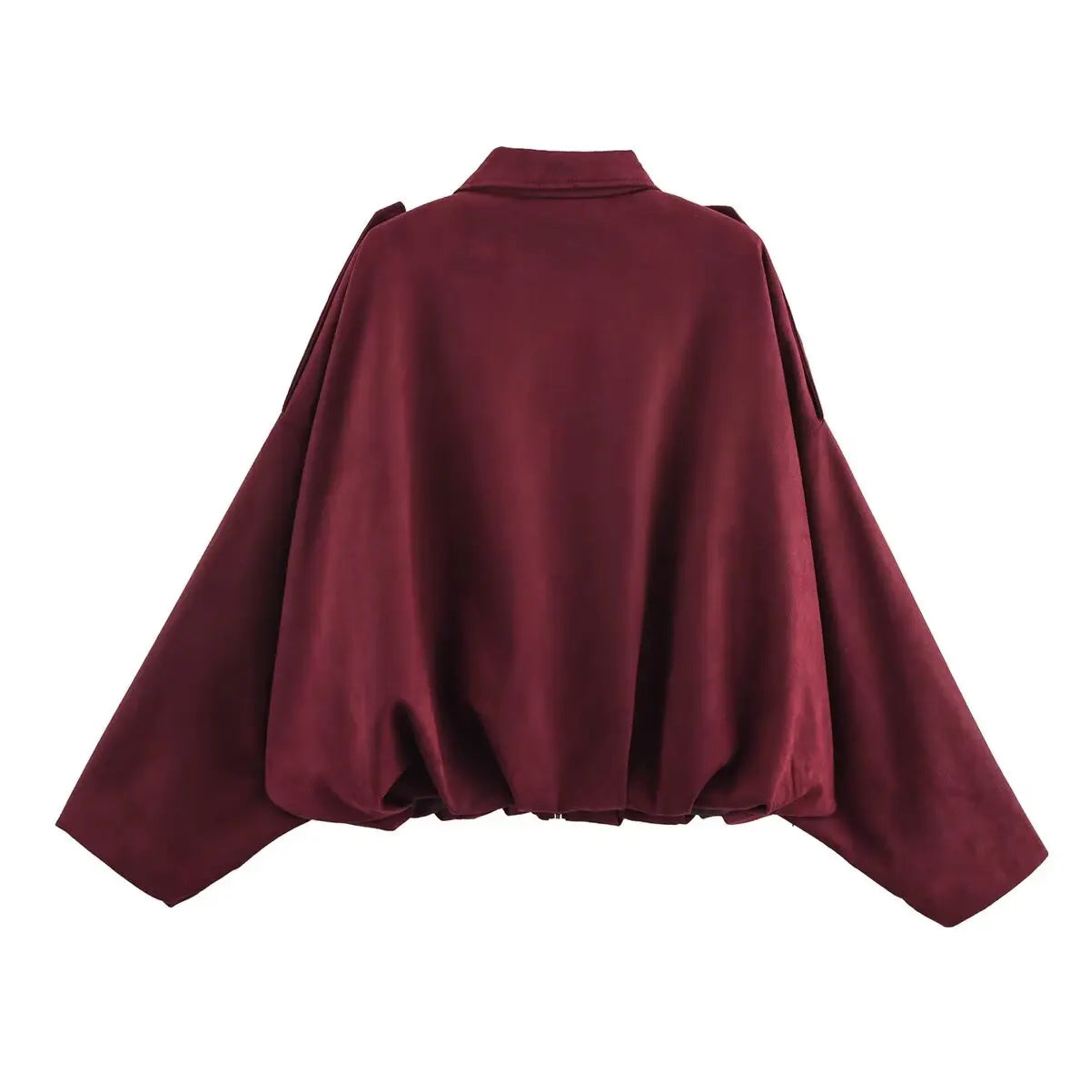 Women Suede Bomber Jacket Spring New Fashion Long Sleeve Zipper