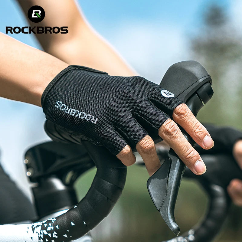 Bike Gloves Half Finger Summer Breathable Anti-slip SBR pAD Shockproof MTB Road