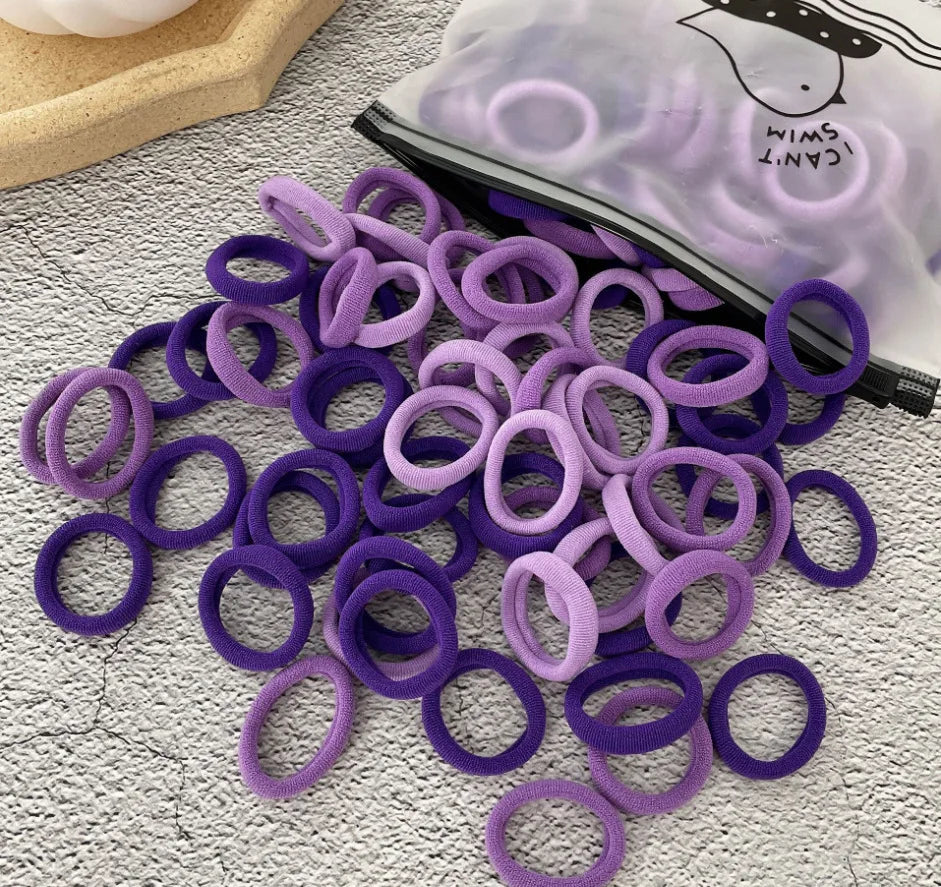 50/100Pcs Colorful Nylon Hair Bands for Children Scrunchie Hair Ties Rubber