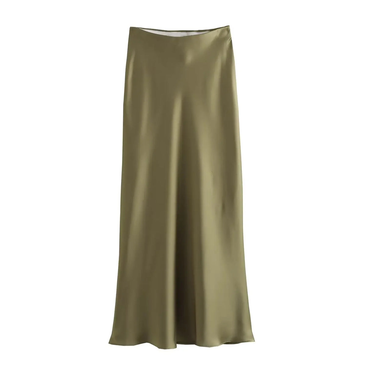 Black Satin skirt Woman High Waist