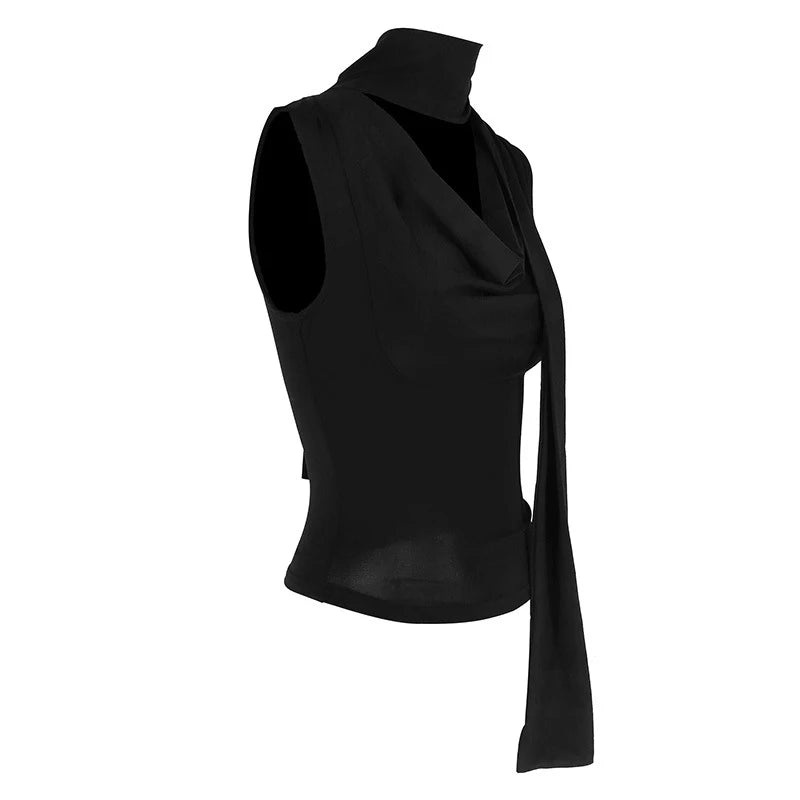 Women's Sexy Sleeveless V-Neck Solid Tank Top Fashion Bandage