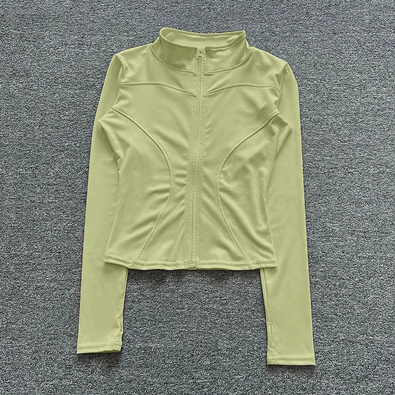 Women Sport Jacket Long Sleeve Shirt Workout Coat Gym