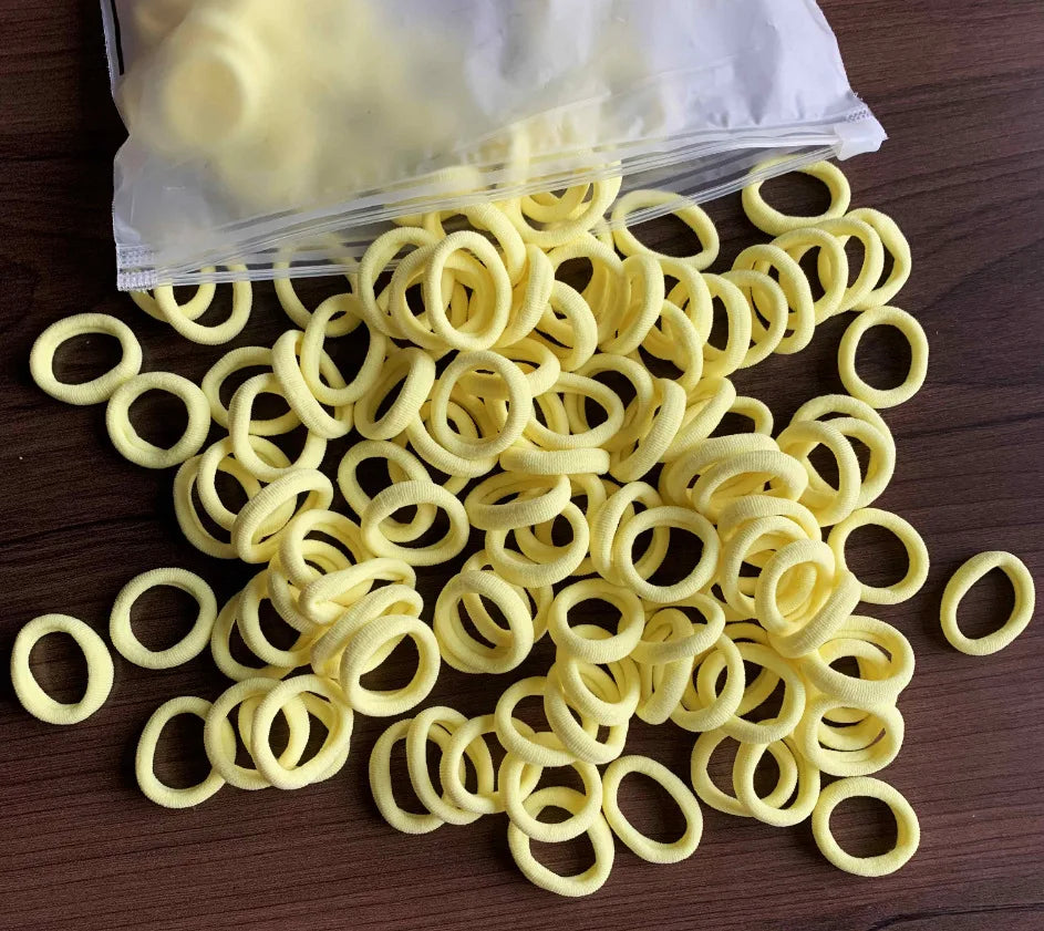 50/100Pcs Colorful Nylon Hair Bands for Children Scrunchie Hair Ties Rubber