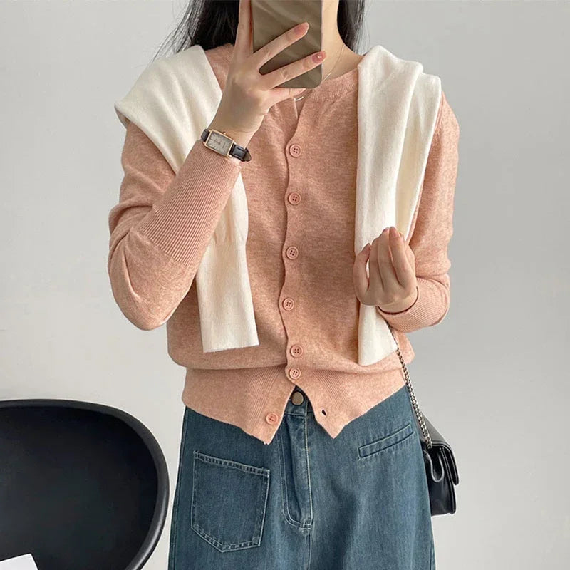 Women's Fleece Knit Loose Short Cashmere Sweater