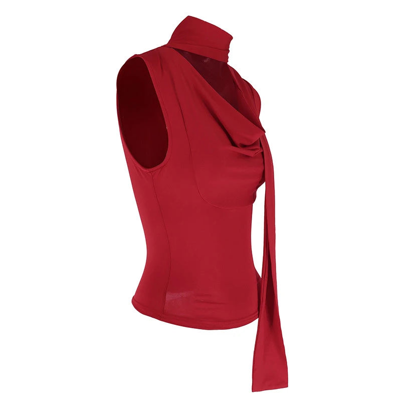 Women's Sexy Sleeveless V-Neck Solid Tank Top Fashion Bandage