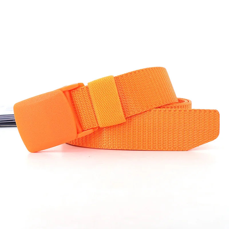 Tactical Waist Belt Unisex Lightweight Weave Fabric with Plastic Buckle for Airport Security
