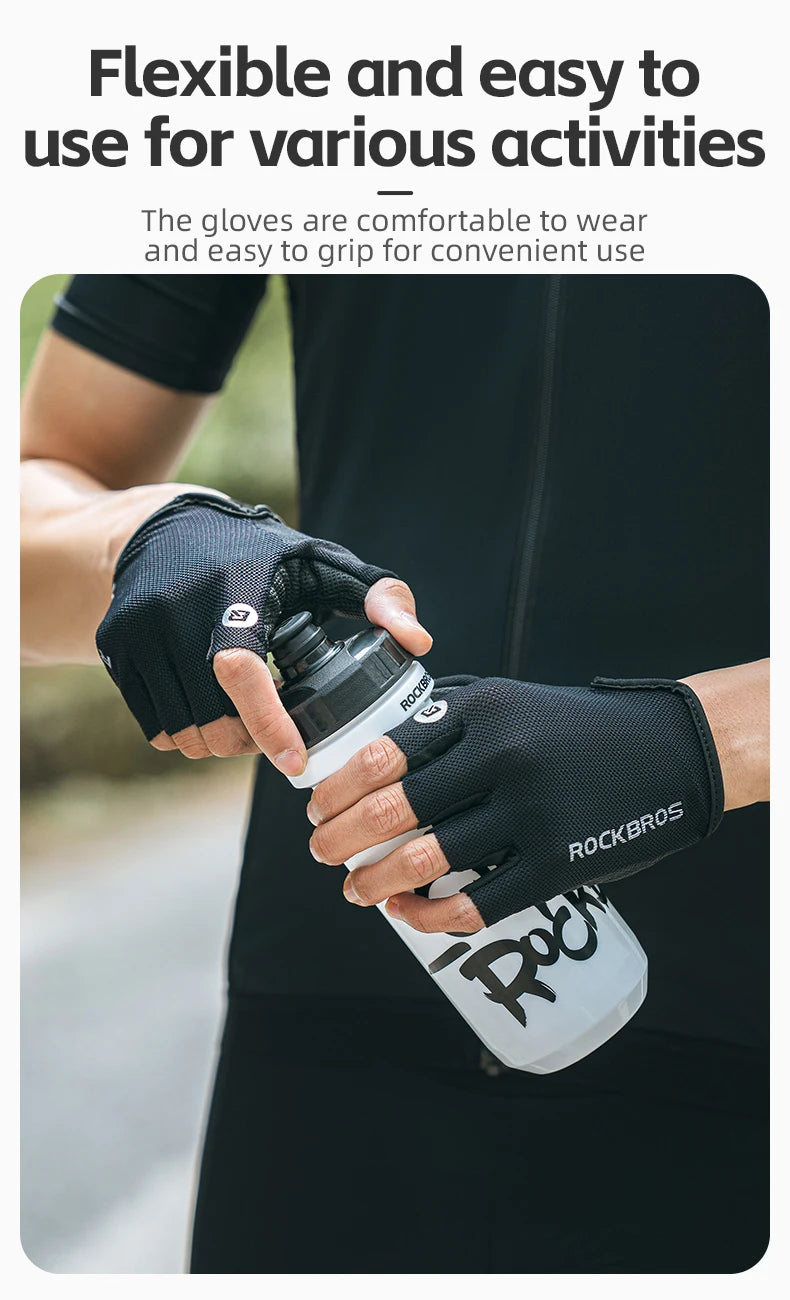 Bike Gloves Half Finger Summer Breathable Anti-slip SBR pAD Shockproof MTB Road
