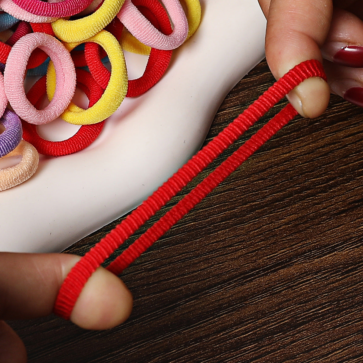50/100Pcs Colorful Nylon Hair Bands for Children Scrunchie Hair Ties Rubber