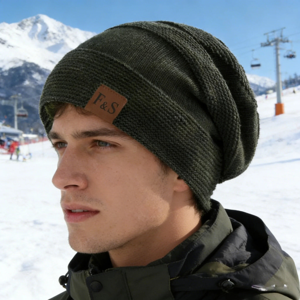 New Unisex Slouchy Winter Hats Add Fur Lined Men And Women Warm Beanie Cap