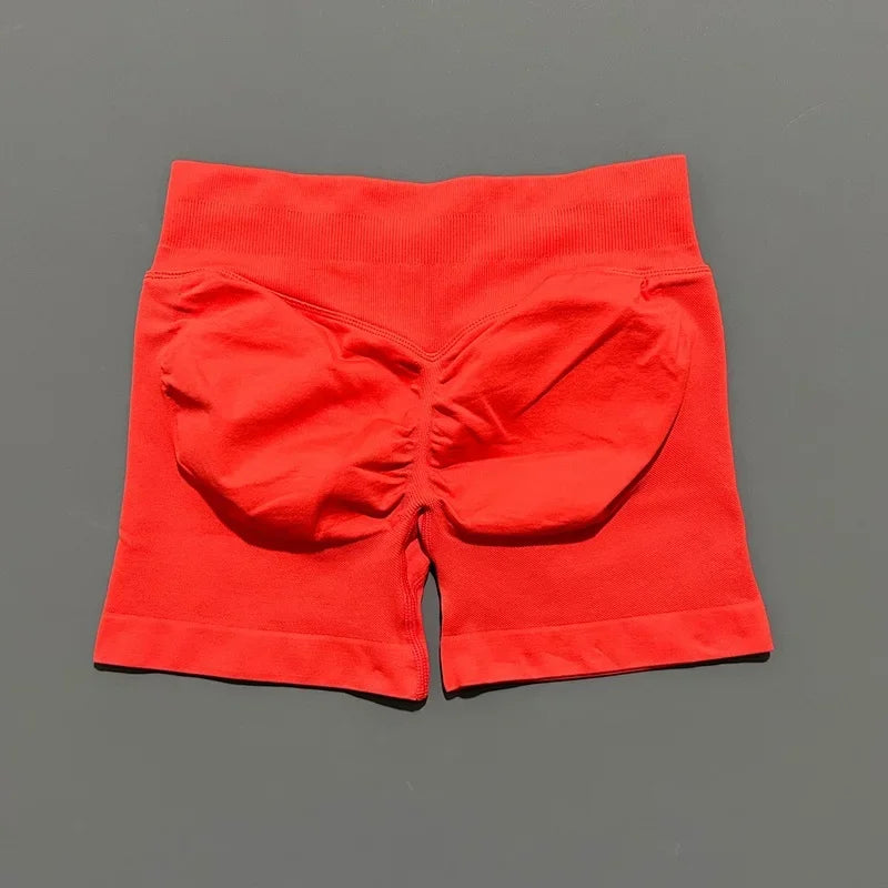 Women Yoga Shorts Seamless Low Waist Scrunch Bum Gym Leggings Workout Stretch
