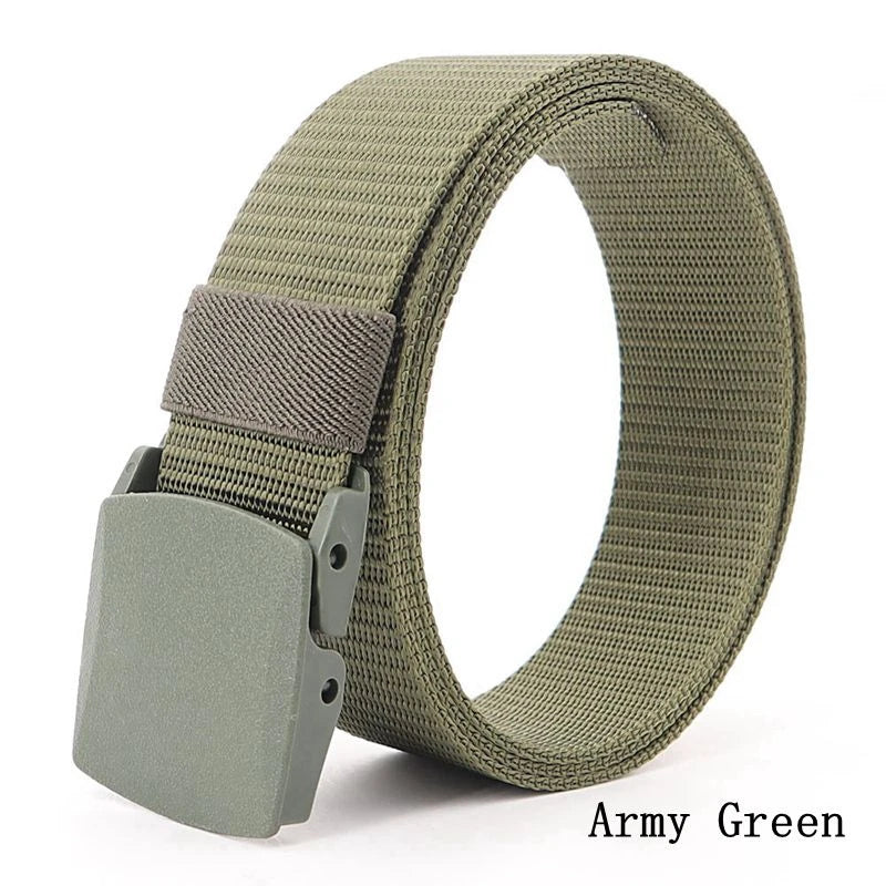 Tactical Waist Belt Unisex Lightweight Weave Fabric with Plastic Buckle for Airport Security