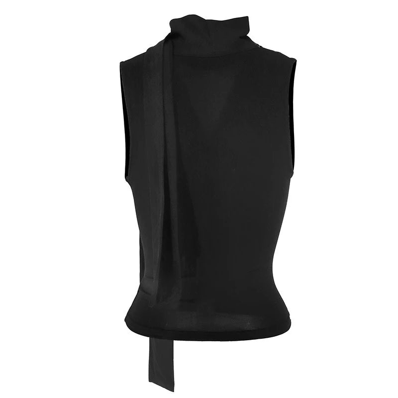 Women's Sexy Sleeveless V-Neck Solid Tank Top Fashion Bandage
