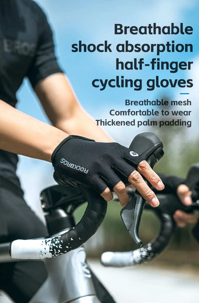 Bike Gloves Half Finger Summer Breathable Anti-slip SBR pAD Shockproof MTB Road