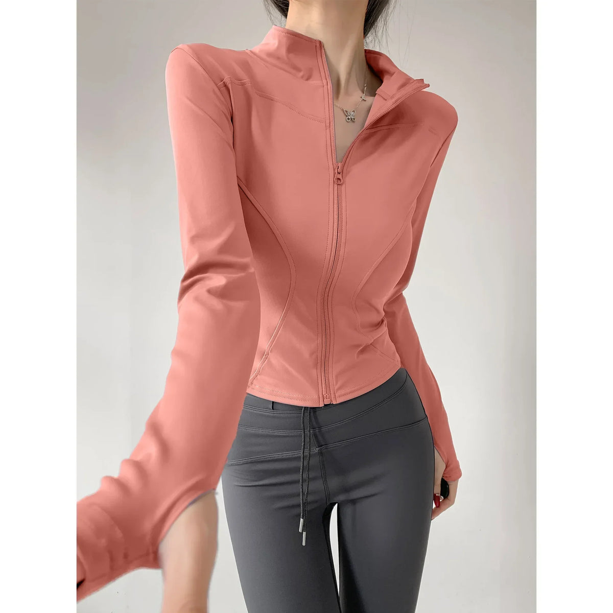 Sun Quick Drying Sports Coat Women's Tight Top Yoga Jacket Long
