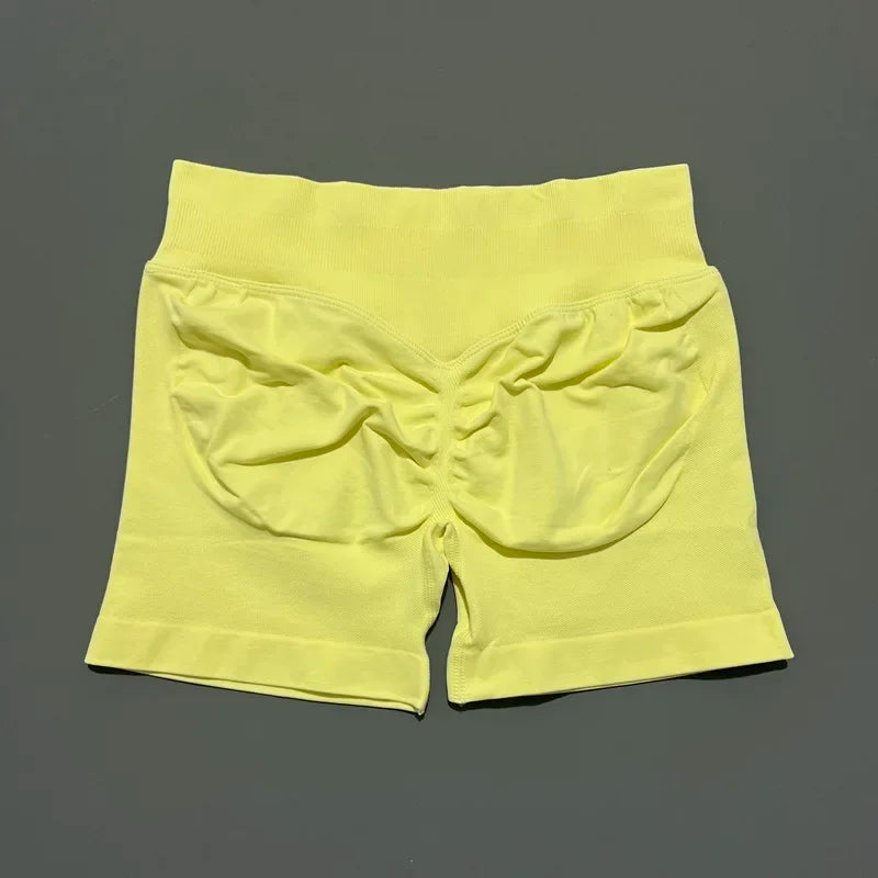 Women Yoga Shorts Seamless Low Waist Scrunch Bum Gym Leggings Workout Stretch