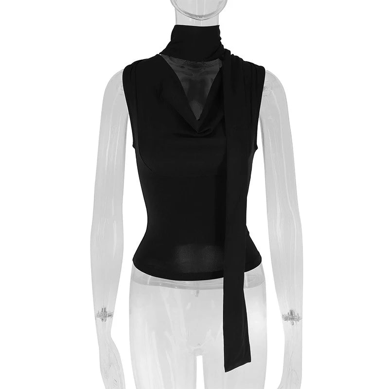 Women's Sexy Sleeveless V-Neck Solid Tank Top Fashion Bandage