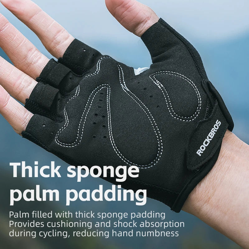 Bike Gloves Half Finger Summer Breathable Anti-slip SBR pAD Shockproof MTB Road