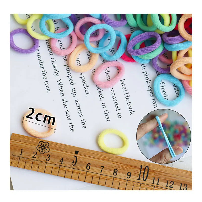 50/100Pcs Colorful Nylon Hair Bands for Children Scrunchie Hair Ties Rubber
